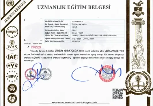 Yaratıcı Drama Eğitmenliği Sertifikası - Psikolog İrem Erkaşda